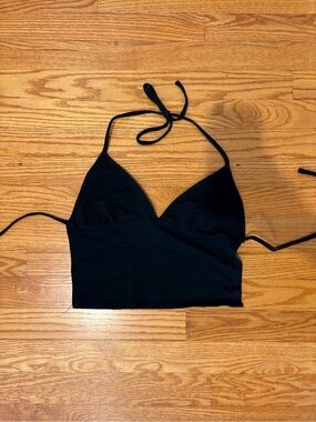 Edikted Black Halter Crop Top